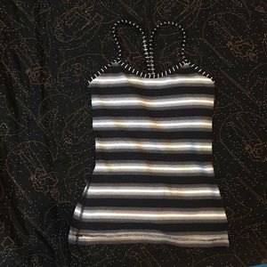 Black and website striped power y tank